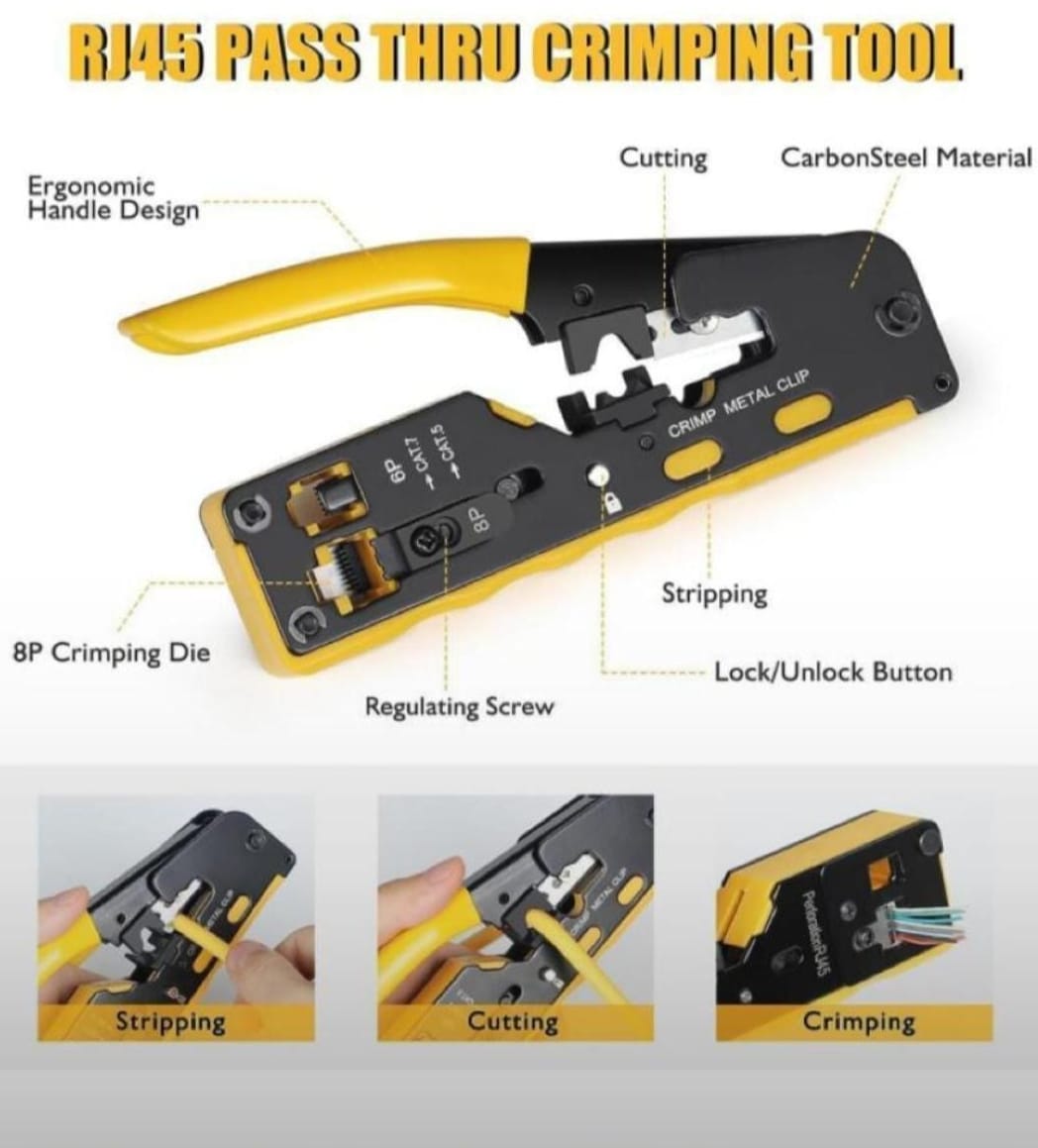 RJ45 Pass Thru Crimping Tool Manglam Telecom